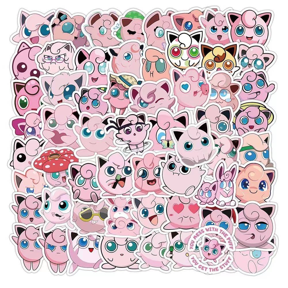 Travel Accessories Cute - 50 милых наклеек с покемонами Jigglypuff